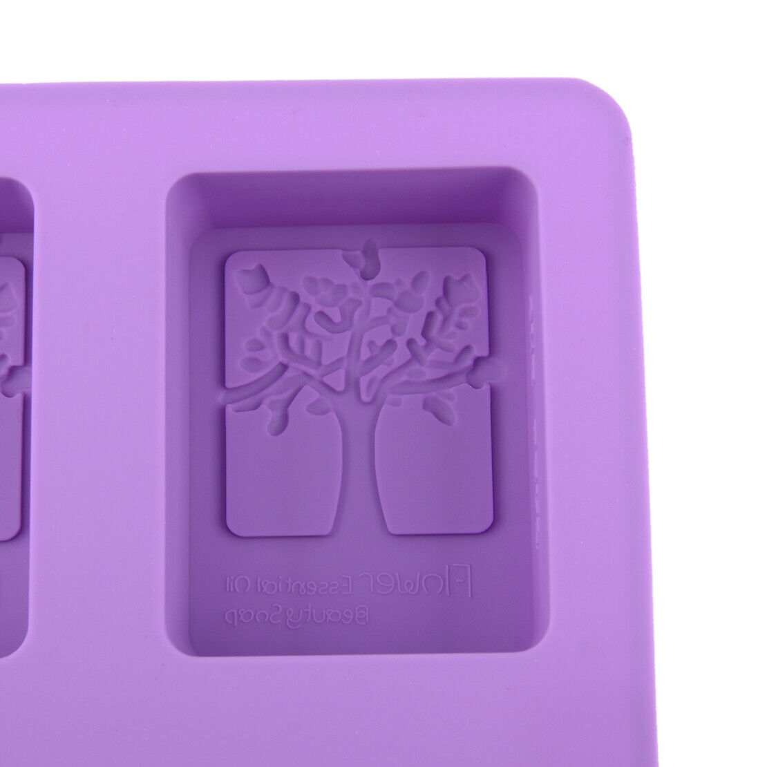 4-Grids Rectangle Tree Soap Mold Cake Mold Silicone Baking Mould Chocolate Mold