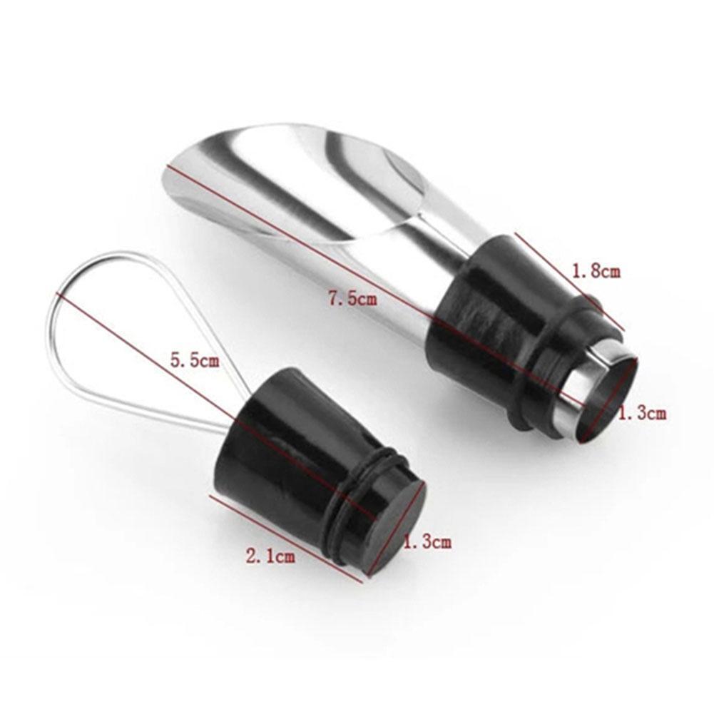 2 in 1 Stainless Steel Red Wine Stopper Pour Funnel Fresh Wine Stopper Tool