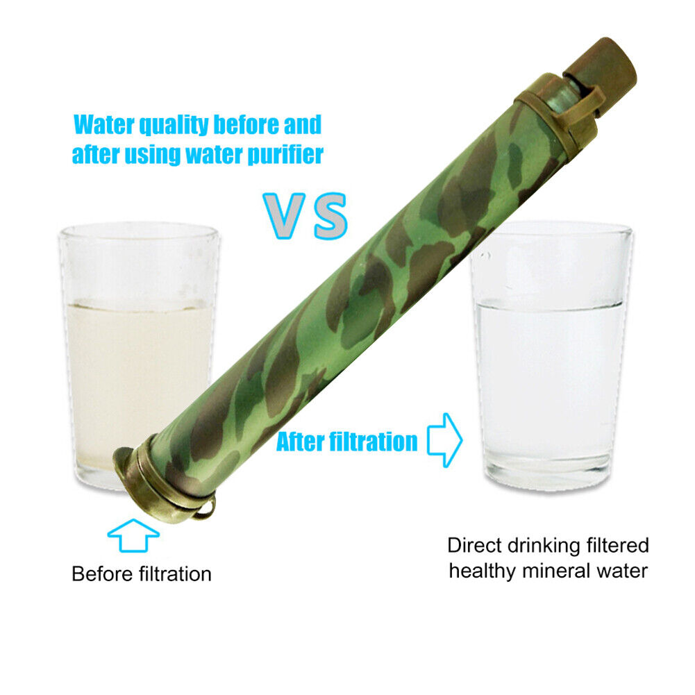 Camping Filter Water Purifier Outdoor Wild Life Emergency Tool (Camouflage)