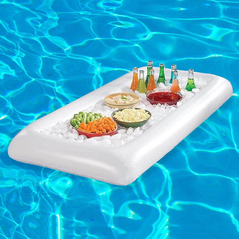 Beach Picnic Party Ice Bar Tray Summer Pool Salad Food Drink Inflatable Row