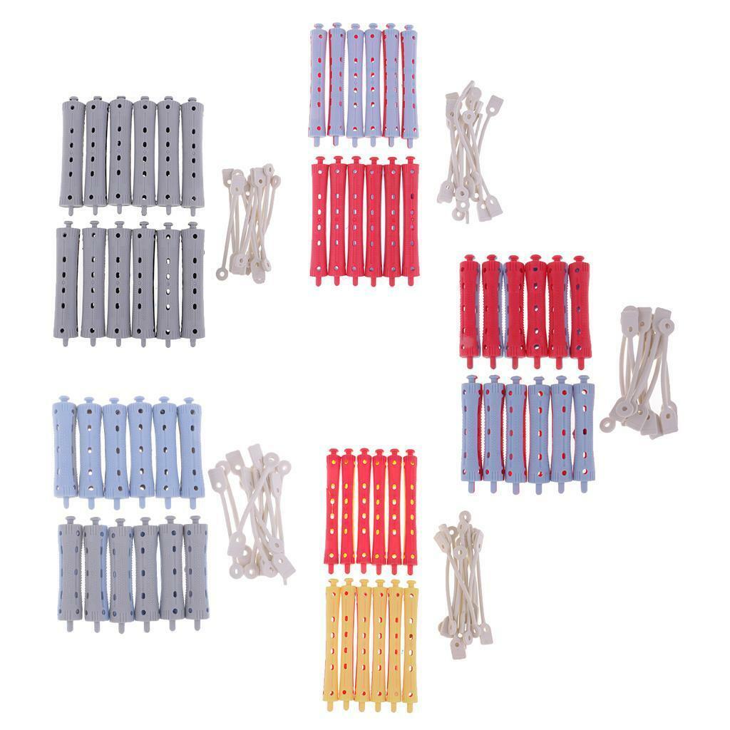 60 lot Non-Slip Perming Rods DIY Waves Pin Curls Curling Rollers Tools Kit