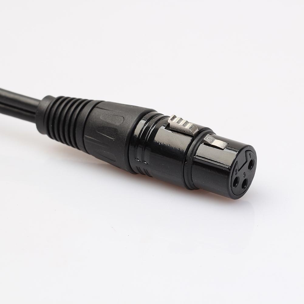 3P XLR Female Jack to Dual 2 Male Plug Y Splitter Cable Adaptor Cord 1Ft