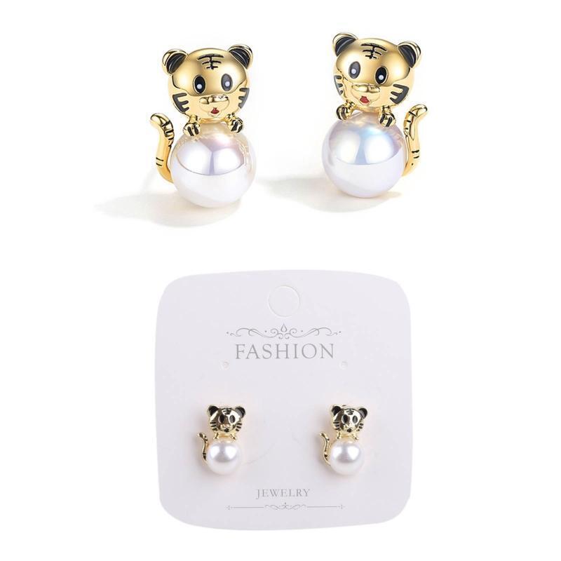 Cute Tiger Stud Earrings Cartoon Post Stud Earrings Useful Gifts for Women