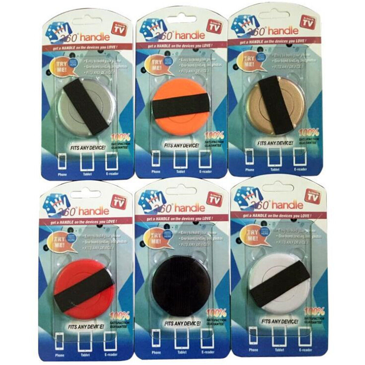 Universal 360° Rotation Round Finger Ring Grip Elastic Strap Phone Holder Tablet