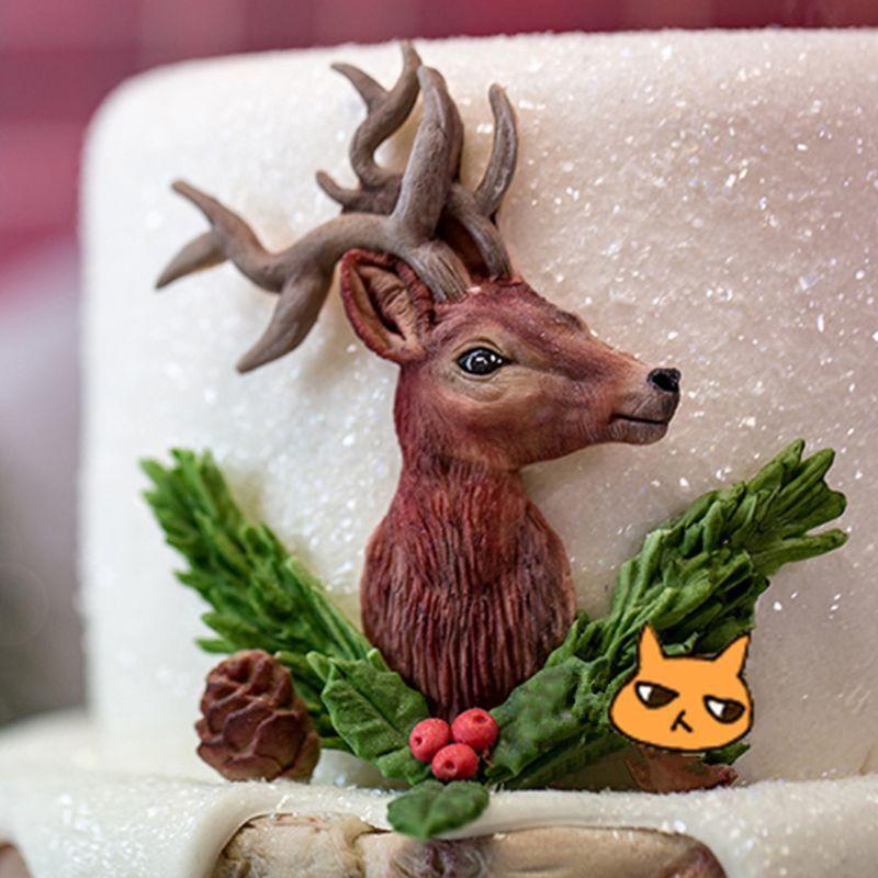 Christmas Deer Elk Silicone Mold Chocolate Cake Decorating Tool Fondant Mould