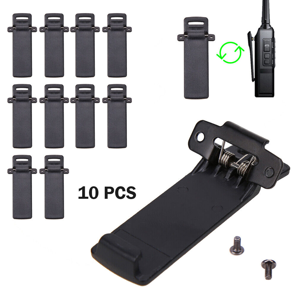 10Pcs Walkie Talkie Spare Part Back Belt Clip for Baofeng 2-way Radio UV5R