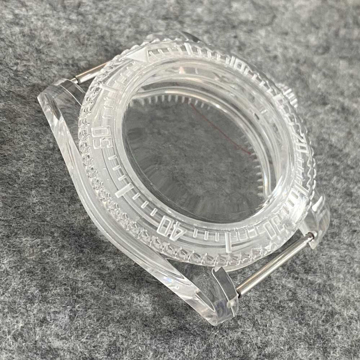 40mm SUB Plastic Transparent Case Watch Case for NH35/NH36 Watch Movement Parts
