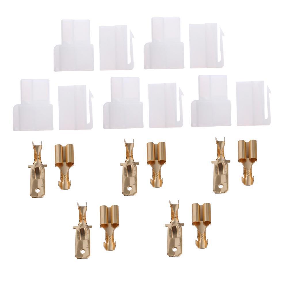 5pcs T-Type 2 Pin DC Power Connector Plug for VHF/UHF Yaesu Radio Cable