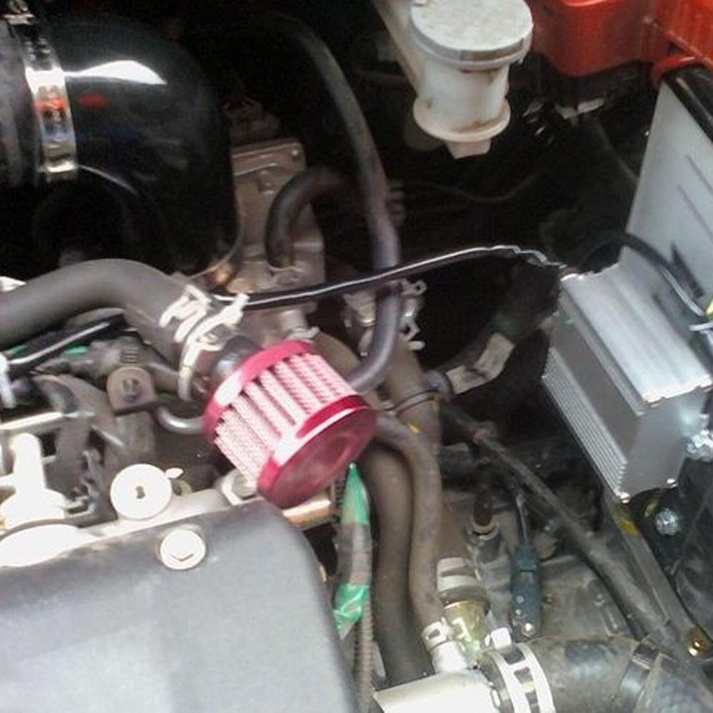 12mm Red Car Motor Cold Air Intake Filter Turbo Vent Crankcase Breather
