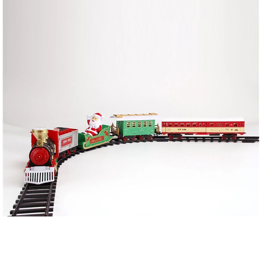 Classic Electric Simulation Rail Christmas Steam Train Track Set Kids Xmas Gift