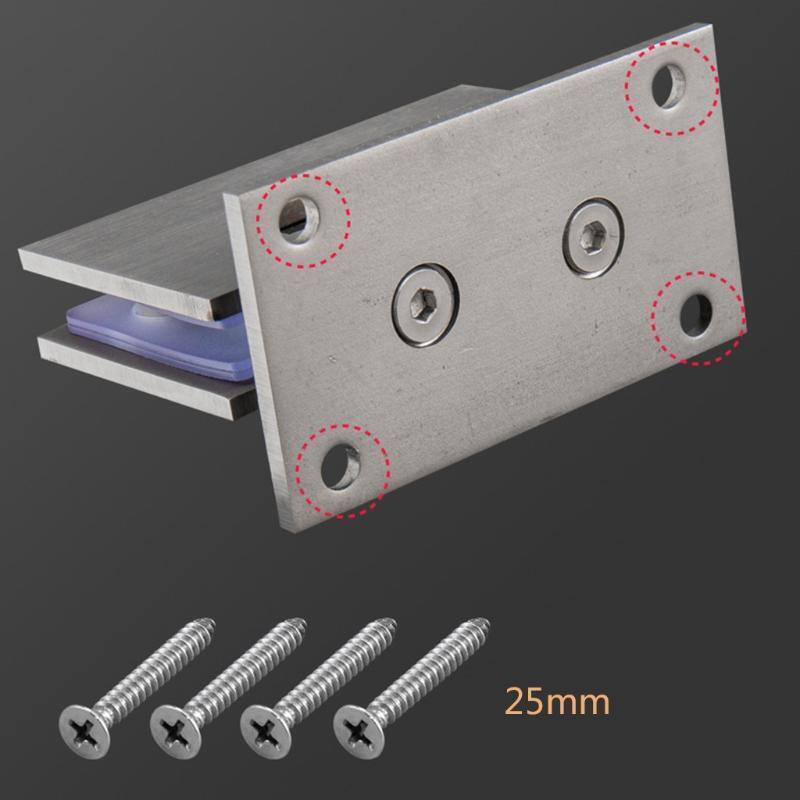 90 Degree Shower Door Stainless Steel Hinge Clamp Wall Bracket for 8-12mm Glass