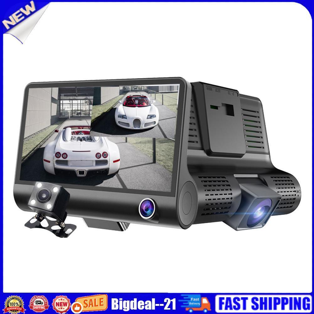 Dual Lens Dash Cam 4 Inch Display Dashboard Camera with Rear View Camera