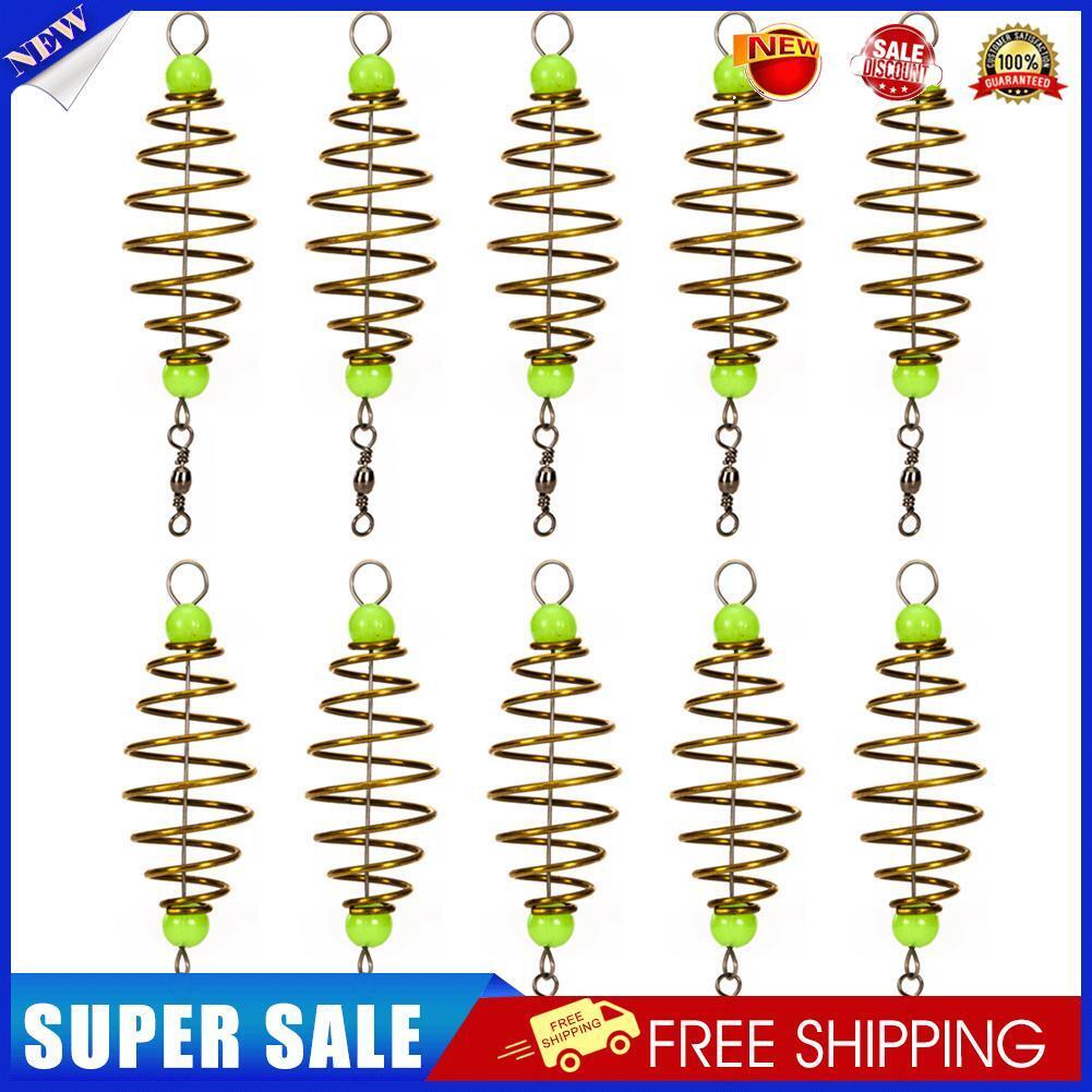 10pcs/Set Fishing Bait Spring Hanging Tackle Steel Feeder Fishing Tools
