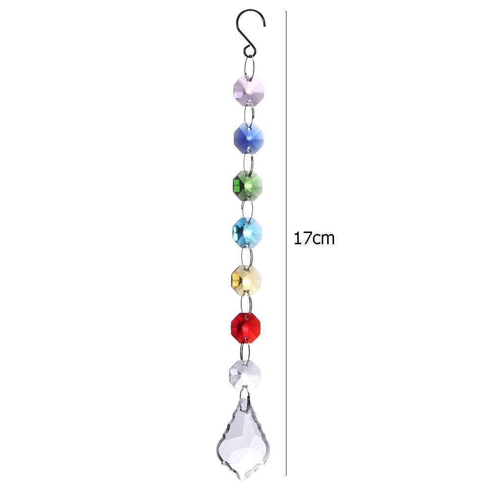 DIY Hang Light String Octagonal Beads Crystal  Maple Leaf Pendant