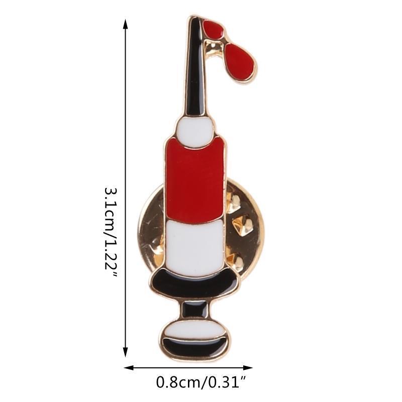 Enamel Medical Syringe Brooch Lapel Pin Fashion Jewelry Gift for Doctor Nurse