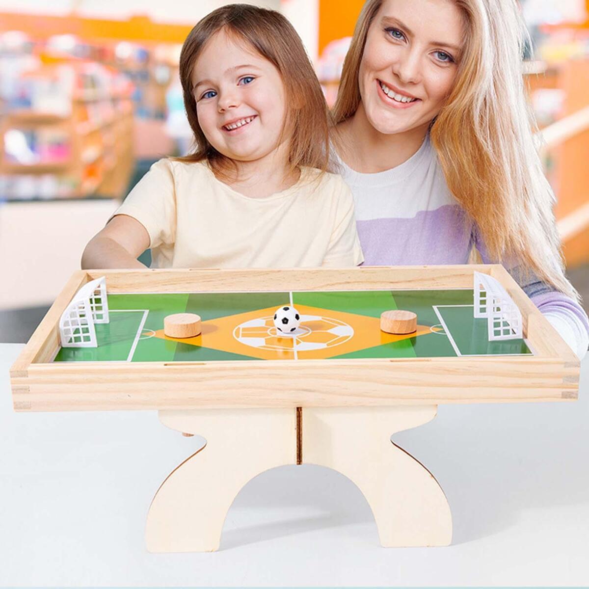 Wooden Tabletop Football Game Flying Chess Table Top Soccer for Children