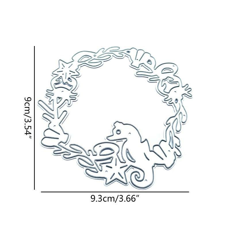 Sea Horse Shell Crab Wreath Metal Cutting Dies Embossing Stencil DIY Template
