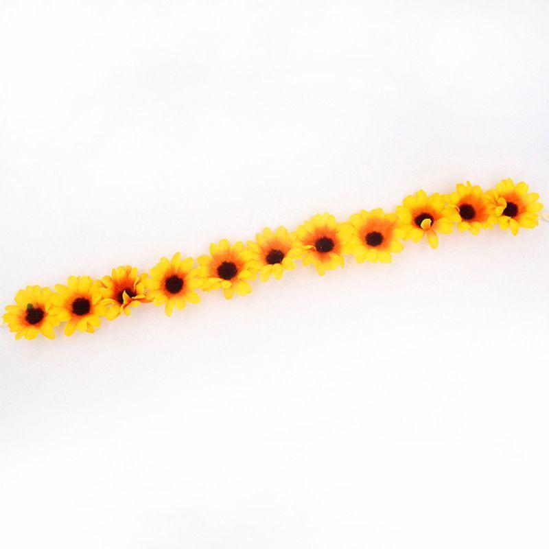 Simulated Flower Headband Boho Wedding Sunflower Hair Band Elastic Daisy Tiara