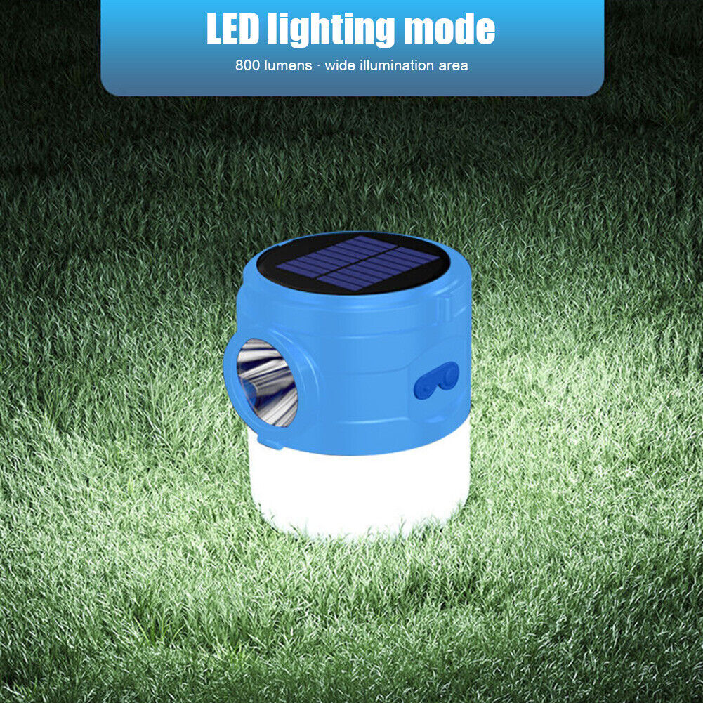 Solar LED Camping Light USB Rechargeable Bulb Outdoor Searchlight Tent Lamp