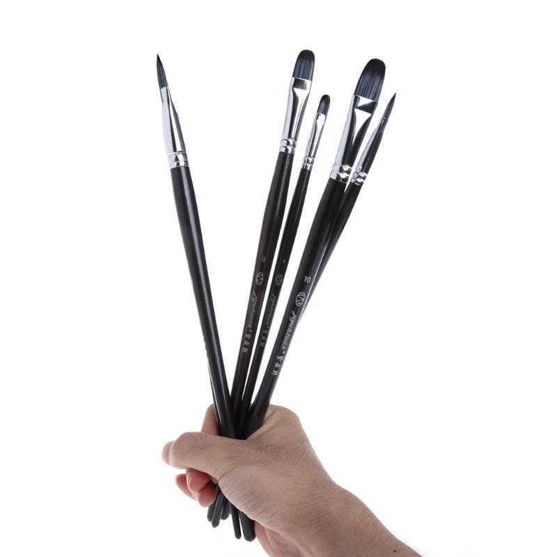 6Pcs Brushes Set for Art Painting Oil Watercolor Drawing Craft DIY Kid Artist