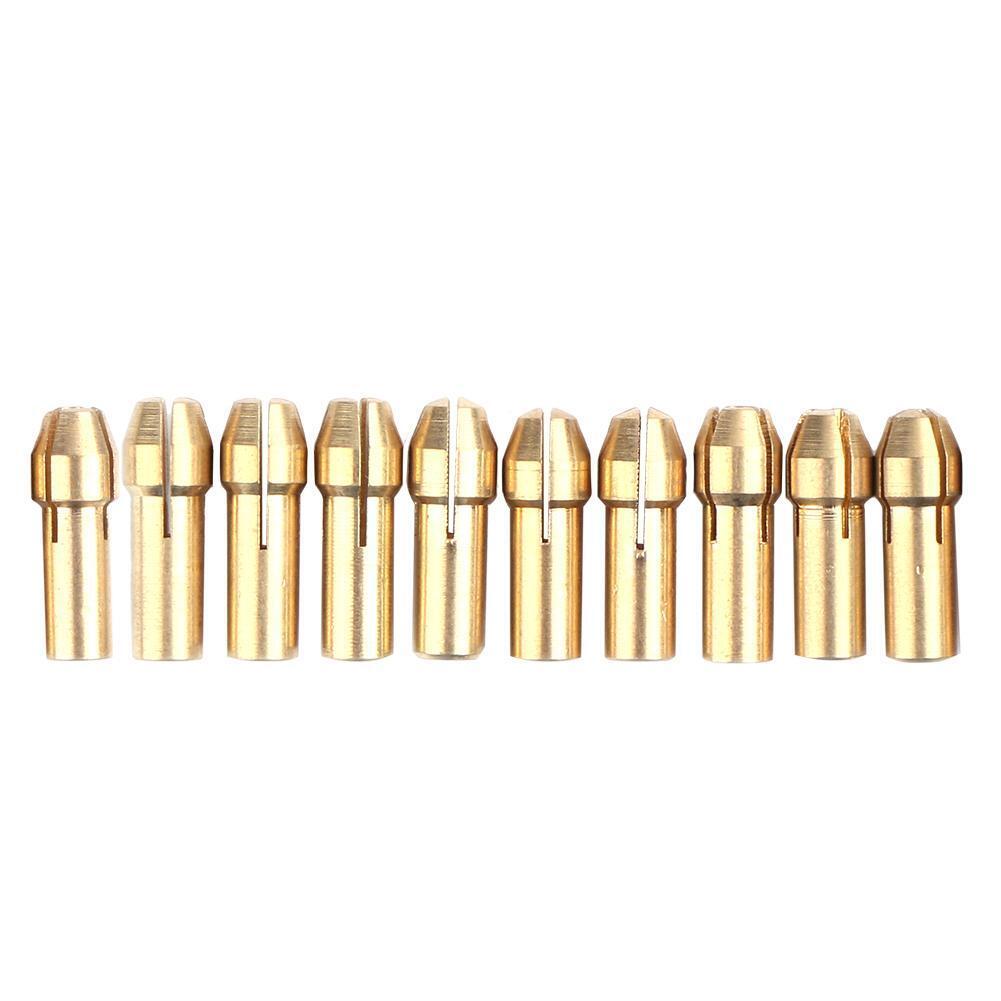 10pcs Mini Brass Copper Collets Chucks for Twist Drill Motor Shaft Grinder