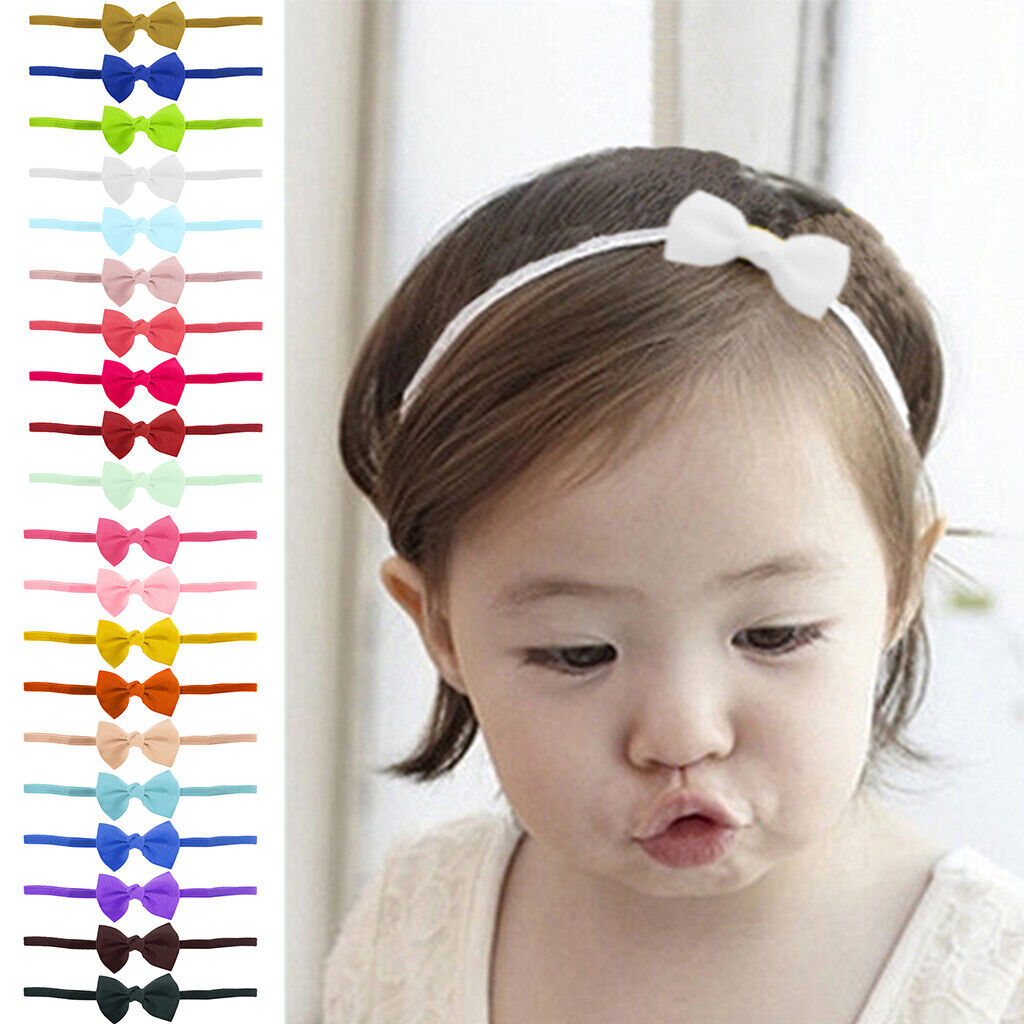 20Pcs Cute Kids Girl Baby Ribbon Toddler Flower Bow Headband Hair Band Headwear