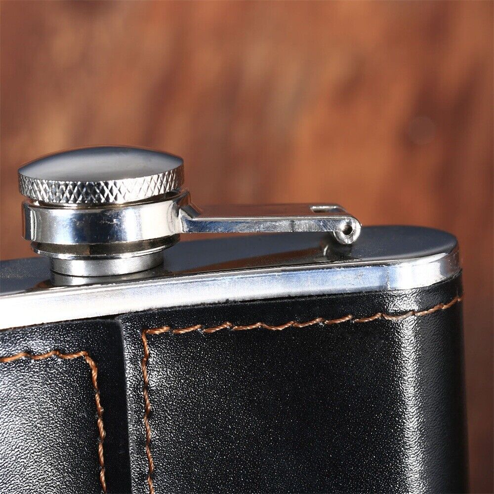 Luxury Black 9oz Pocket Liquor Hip Flask Whiskey Alcohol Wine Flagon Bottle Gift