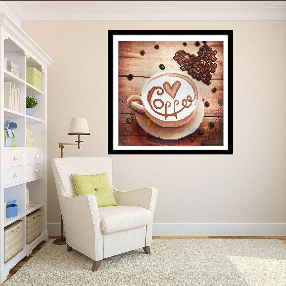 Coffee 5D Full Drill Diamond Painting Embroidery DIY Cross Stitch Decor