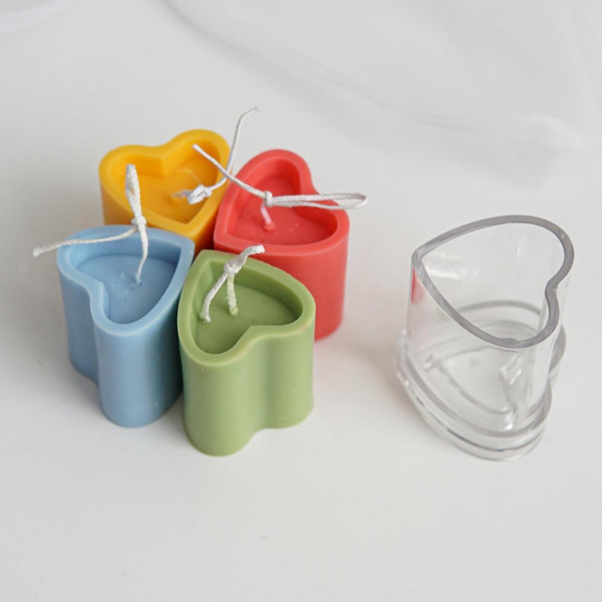 Candle Mold Candles Making Molds Decorative Love Heart Fluted Candle Mould