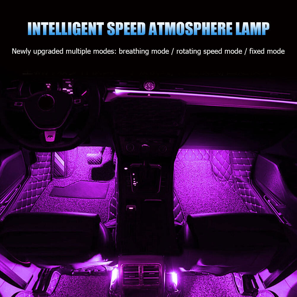 5V USB 4 in 1 LED Car Foot Light RGB SMD5050 72 LED Strip Ambient Lamp