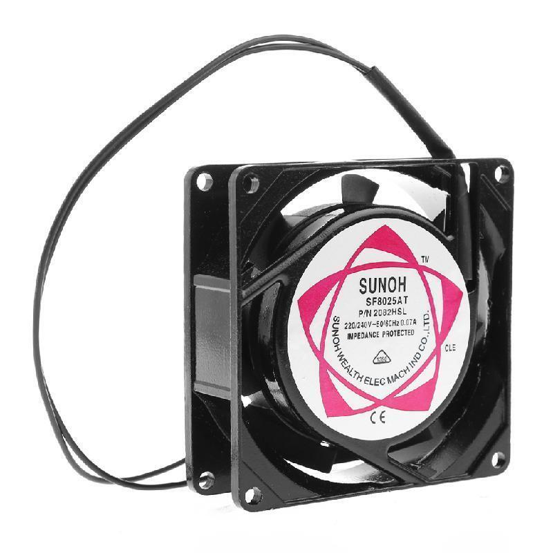SF8025AT 2082HSL 8025 80mm Sleeve Bearing 220-240V AC 2-Wire Case Cooling Fan