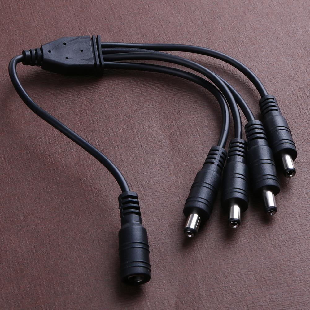 Female to Male DC Power Cord Adapter Cable Splitter for LED Strip (1 to 4)