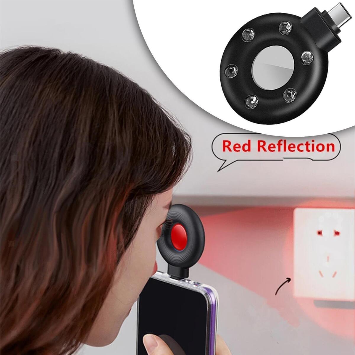 2pcs Pocket Sized Camera Detector W/LED Lights for Hotel Dressing Room Bathroom