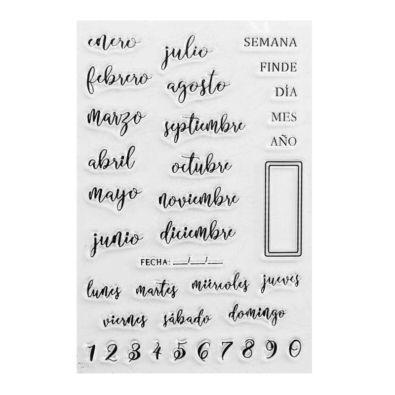 Silicone Stamp Spanish Dates Seal Card Making Envelope Crafting Decoration