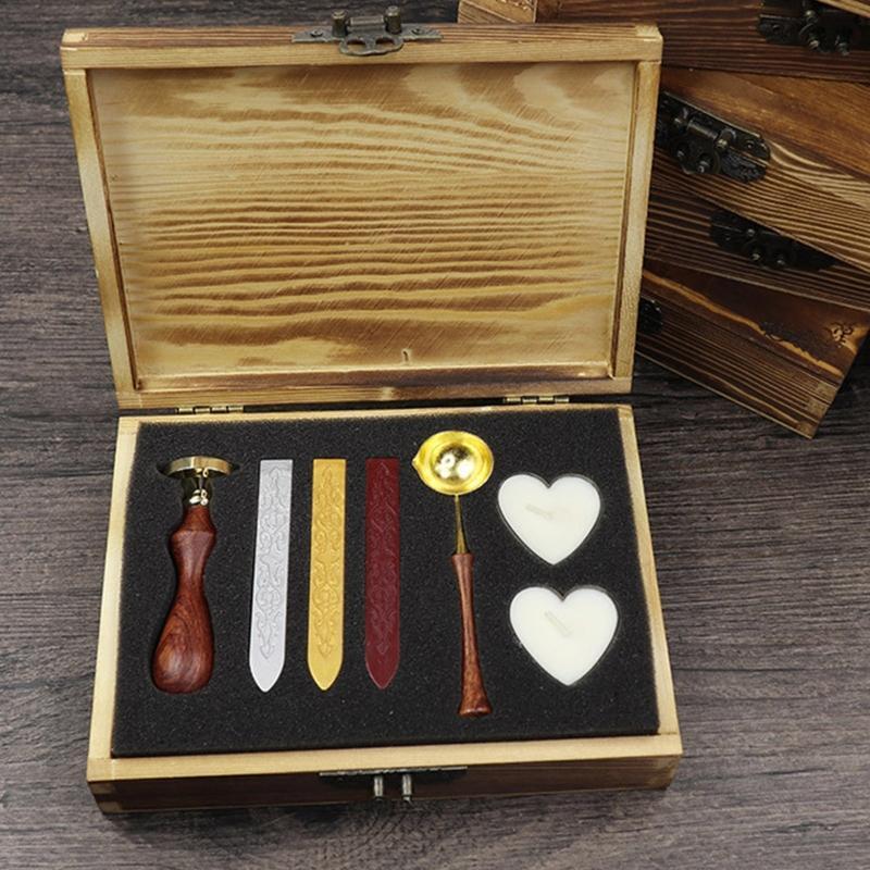 Wax Seal Stamp Wax Sticks Kit Gothetic Calligraphy Supplies for DIY Invitation