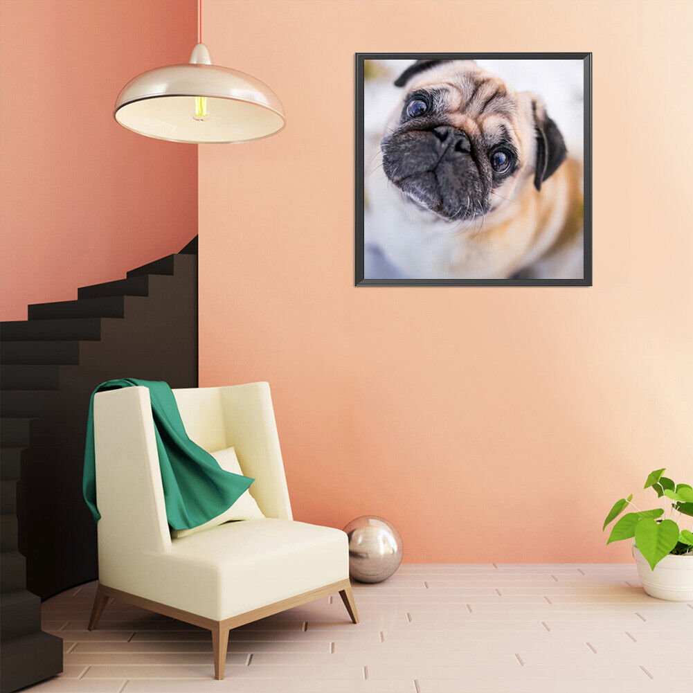 5D DIY Diamond Painting Pug Full Round Drill Mosaic Picture Kit Wall Art