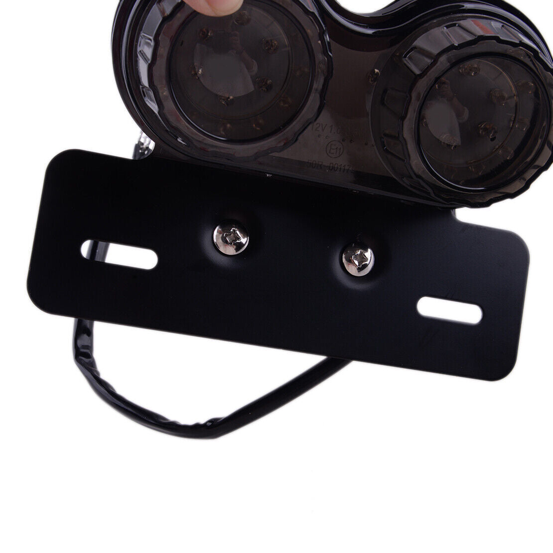 Motorcycle Twin Dual Tail Turn Signal Brake License Plate Integrated Light top