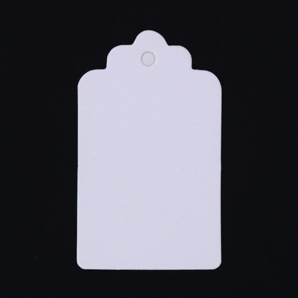 100pcs Blank Label Cards Kraft Paper Wedding Gifts DIY Hanging Tag(White)