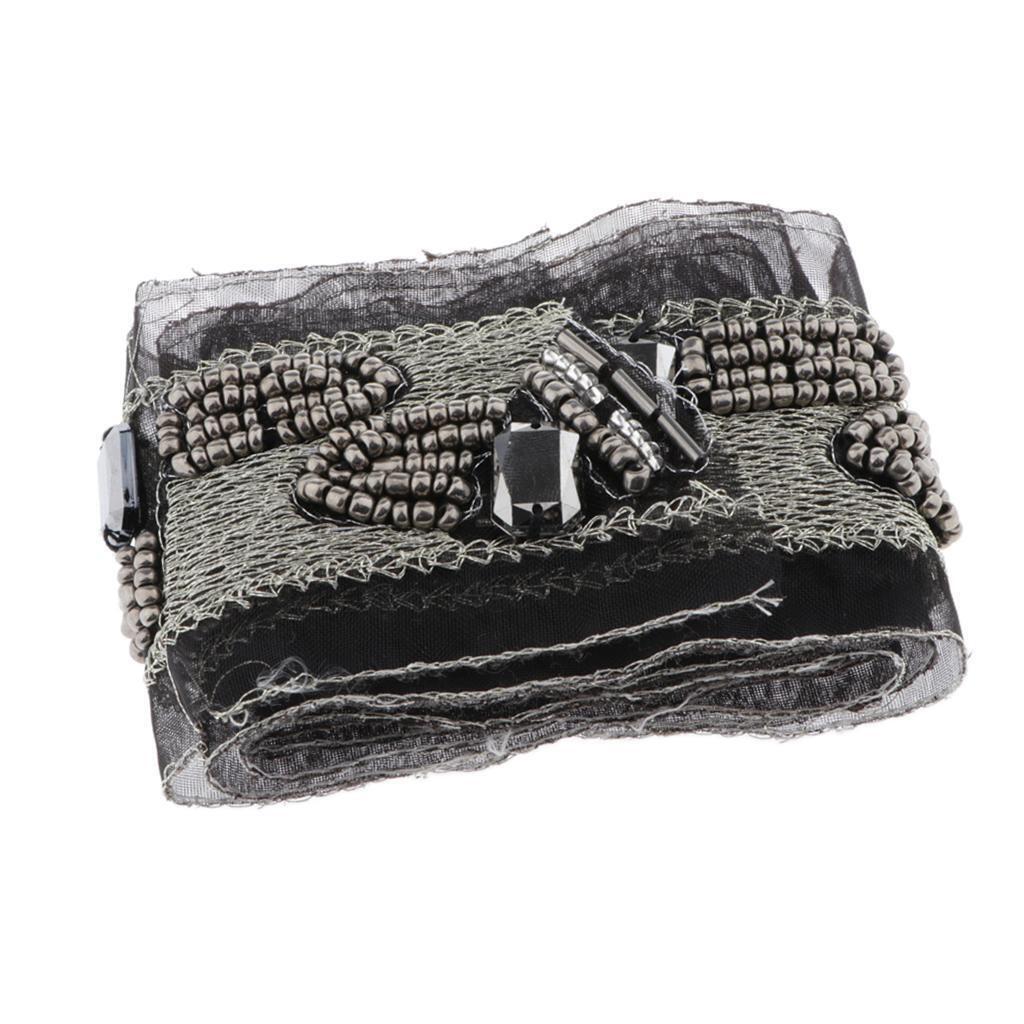 Lace  Ribbon Tulle Fabric Rhinestone Lace Belt for  Dress