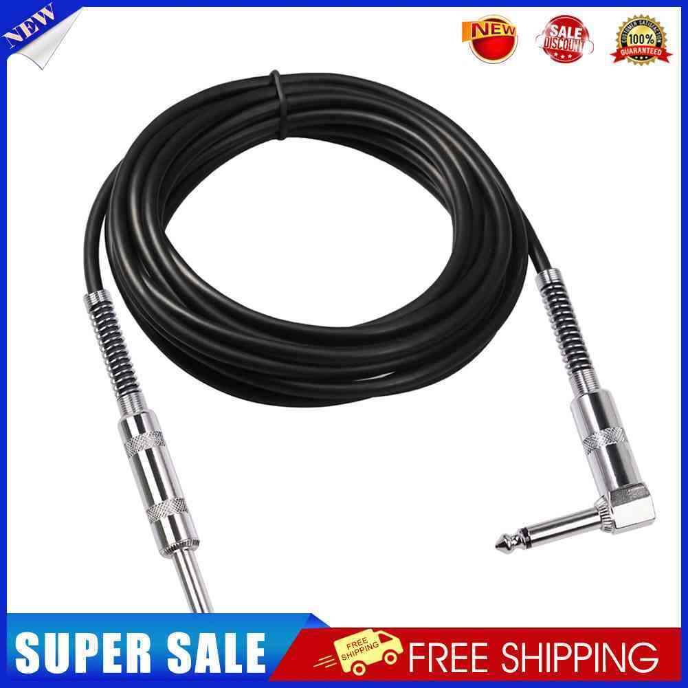 6.5mm Jack Guitar Cable Straight Male to Right Angle Male Audio Wire (10m)