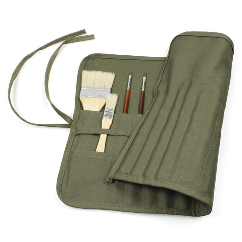 Portable Artist Paint Brush Bag Holder 30 Slots Roll Up Canvas Paint Brush Cases