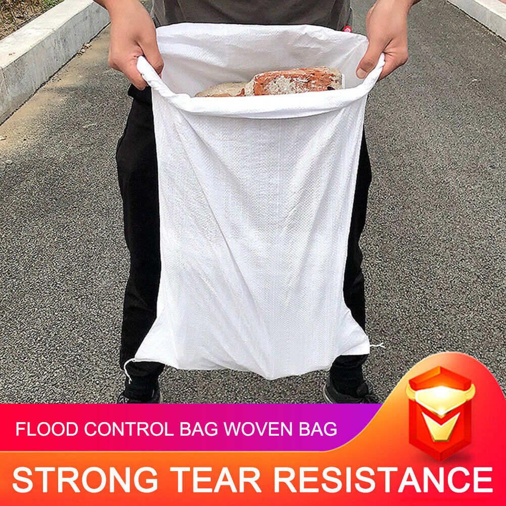 Thickened Flood Water Control Sand Bag UV Resistant Sandbag (White 10pcs)