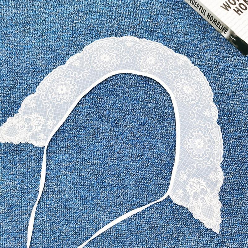 Knitted Detachable False Collar Embroidery Flower Pattern False Collar Shawl