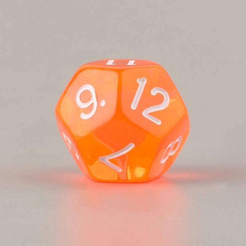 10Pcs Transparent Acrylic Dices 12 Sided Dice Digital Number Cubes Round Corner