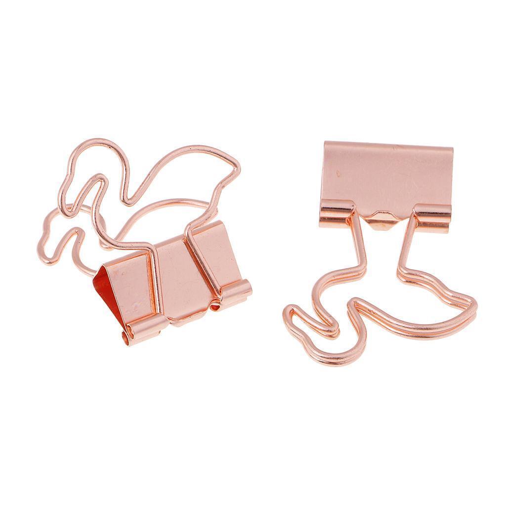 10 Pieces Cute Flamingo Metal Foldback Binder Clips Stationary Paper Clips