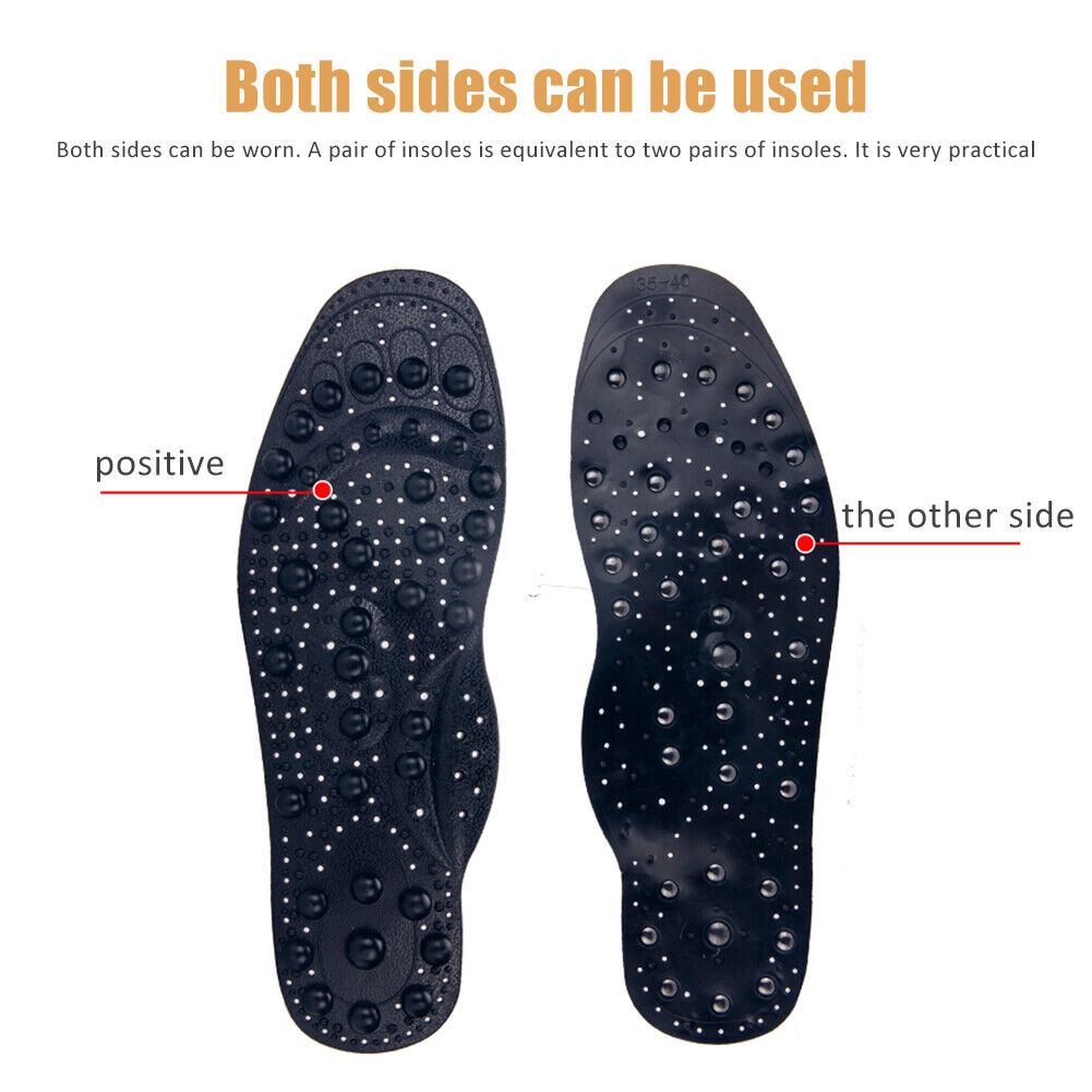1 Pair Magnetic Massage Insoles Foot Acupuncture Point Therapy Cushion (L)