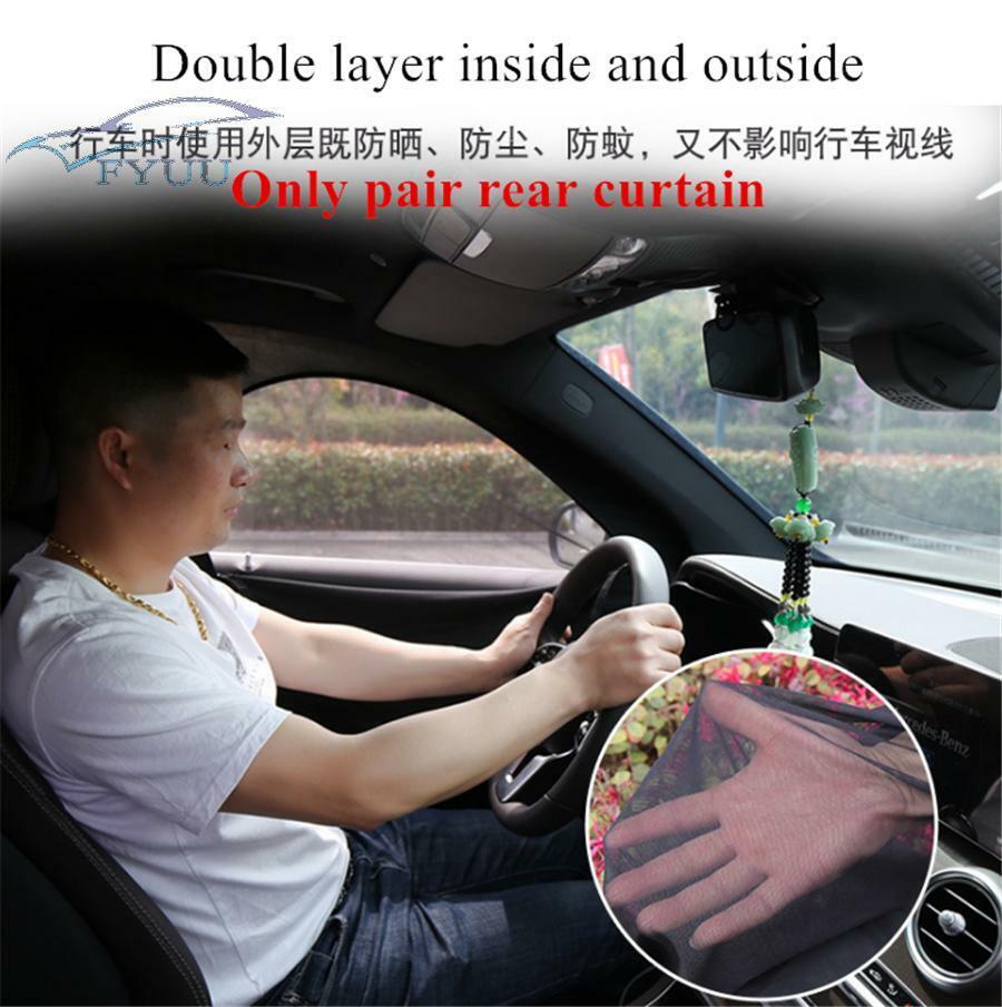 Black Polyester Rear Window Cover Double Layer With Zipper Windshield SunShade