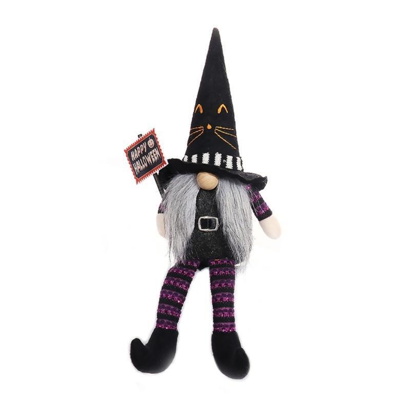 Halloween Long Legs Gnomes 1Pair Holding Broom Children Kids Present
