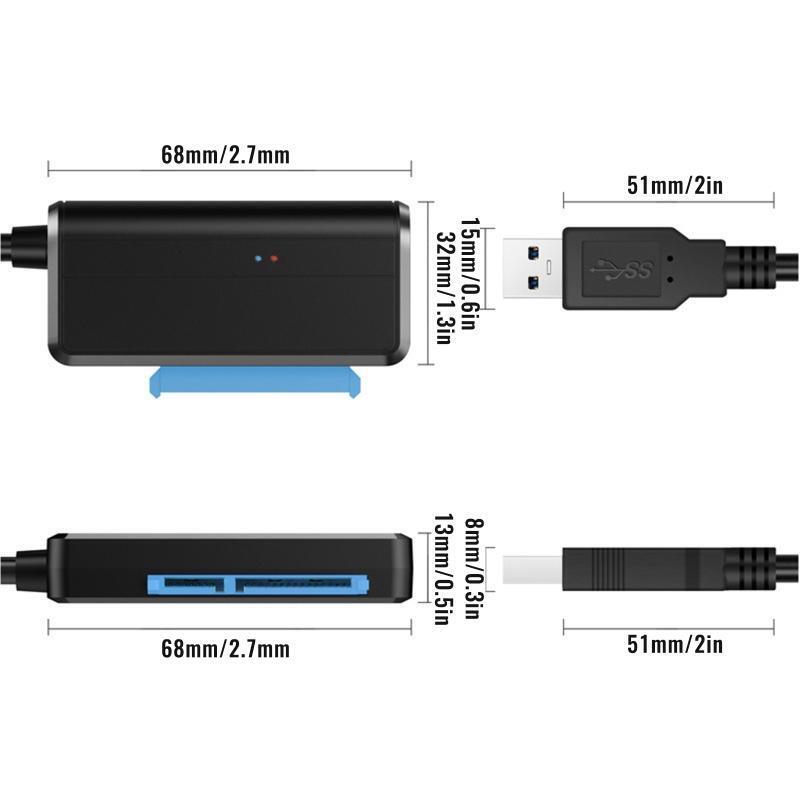 Sata to USB 3.0, Sata III Hard Drive Adapter Cable for 3.5/2.5 Inch HDD/SSD 12V