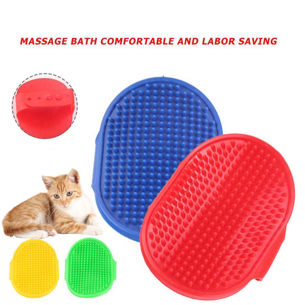 Dog Cat Bath Brush Rubber Glove Hair Fur Grooming Massage Pets Supplies